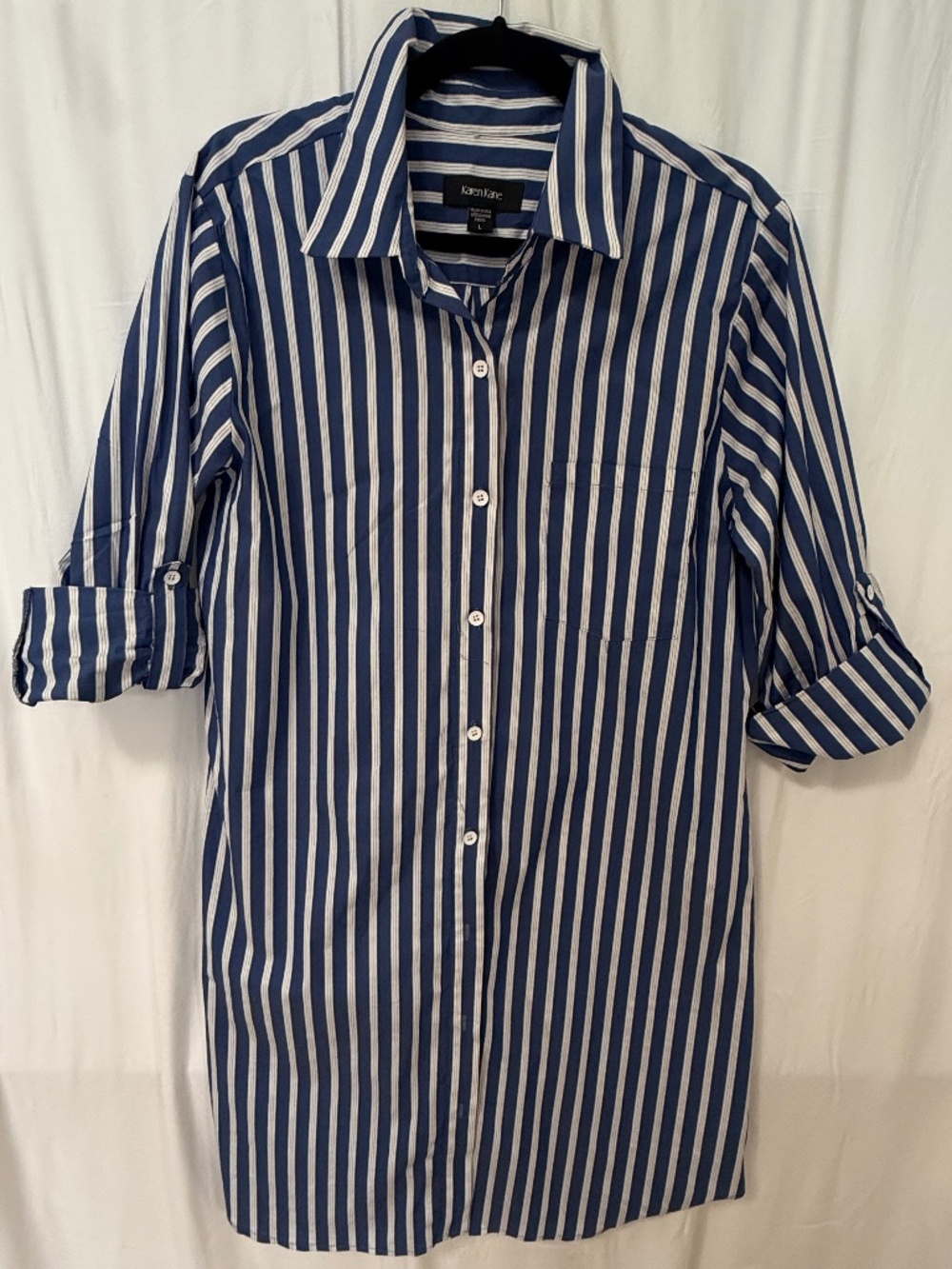 Karen Kane striped duster.  Can wear it open or buttoned as dress.  Size L